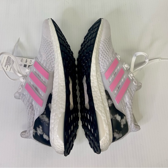 👟 “Adidas” Women’s Ultraboost 5.0 DNA White Mesh w/Pink Stripe Accents - Picture 9 of 17